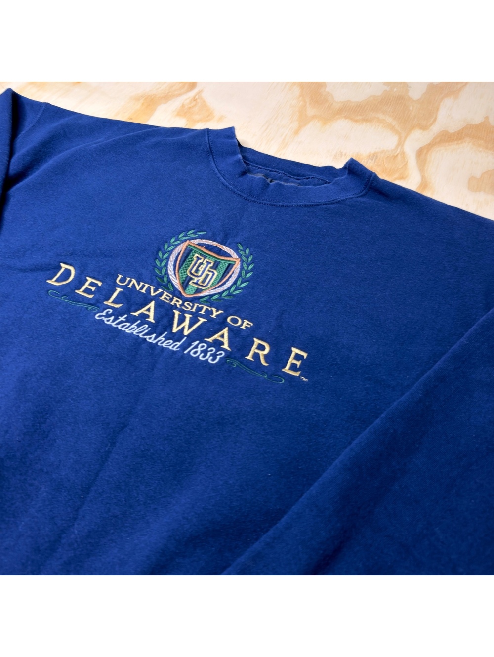 Jansport Vintage University of Delaware Navy Blue Embroidered Hoodie USA Size XL